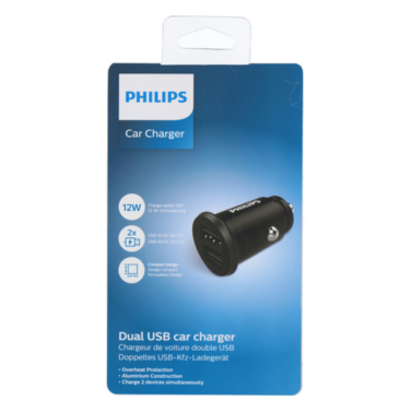  PHILIPS STECHER AUTO DUAL USB-A 12W 12-24V - Poza 1