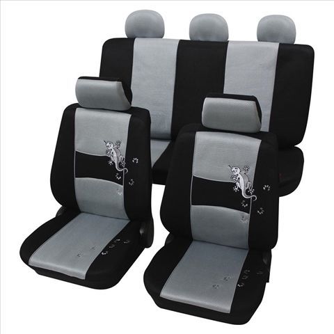Set complet huse scaune PETEX (fata-spate) Gri-Gecko miniatura