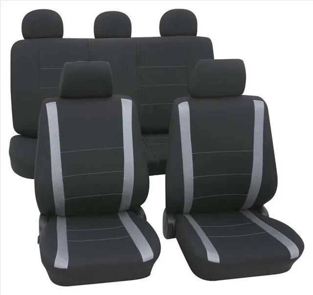 Set complet  huse scaune PETEX (fata-spate) Negru-Gri miniatura