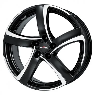 Jante ALIAJ 5X112 ALUTEC SHARK RACING SCHWARZ FRONTPOLIERT ET48 5/112 70.1 R16 - Poza 1