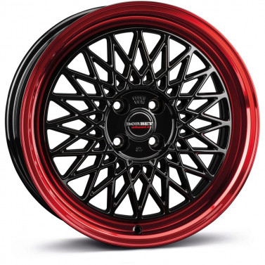 Jante ALIAJ 4X100 BORBET B BLACKACK RIM RED ET30 4/100 64.10 R17 - Poza 1
