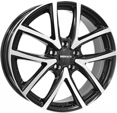 5X100 MONACO WHEELS CL2 Gloss Black / Polished ALIAJ 6.5 16