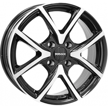 Jante ALIAJ 4X100 MONACO WHEELS CL2 Gloss Black / Polished Gloss Black / Polished ET40 4/100 63.3 R17 - Poza 1