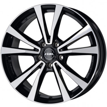 Jante ALIAJ 5X112 RIAL M12X DIAMANT-SCHW FPOL FRONTPOLIERT ET52 5/112 66.5 R19 - Poza 1