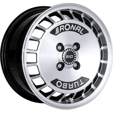 Jante ALIAJ 4X100 RONAL R10 TURBO Gloss Black / Polished ET28 4/100 68 R15 - Poza 1