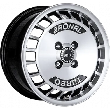 Jante ALIAJ 4X100 RONAL R10 TURBO Gloss Black / Polished ET28 4/100 68 R15 - Poza 1