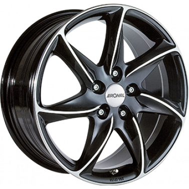 Jante ALIAJ 4X108 RONAL R51 Gloss Black / Polished ET25 4/108 65.1 R16 - Poza 1