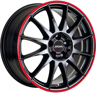 4X100 RONAL R54 MCR Gloss Black / Red ALIAJ 6.5 15 anvelope-autobon.ro imagine 2022 marketauto.ro